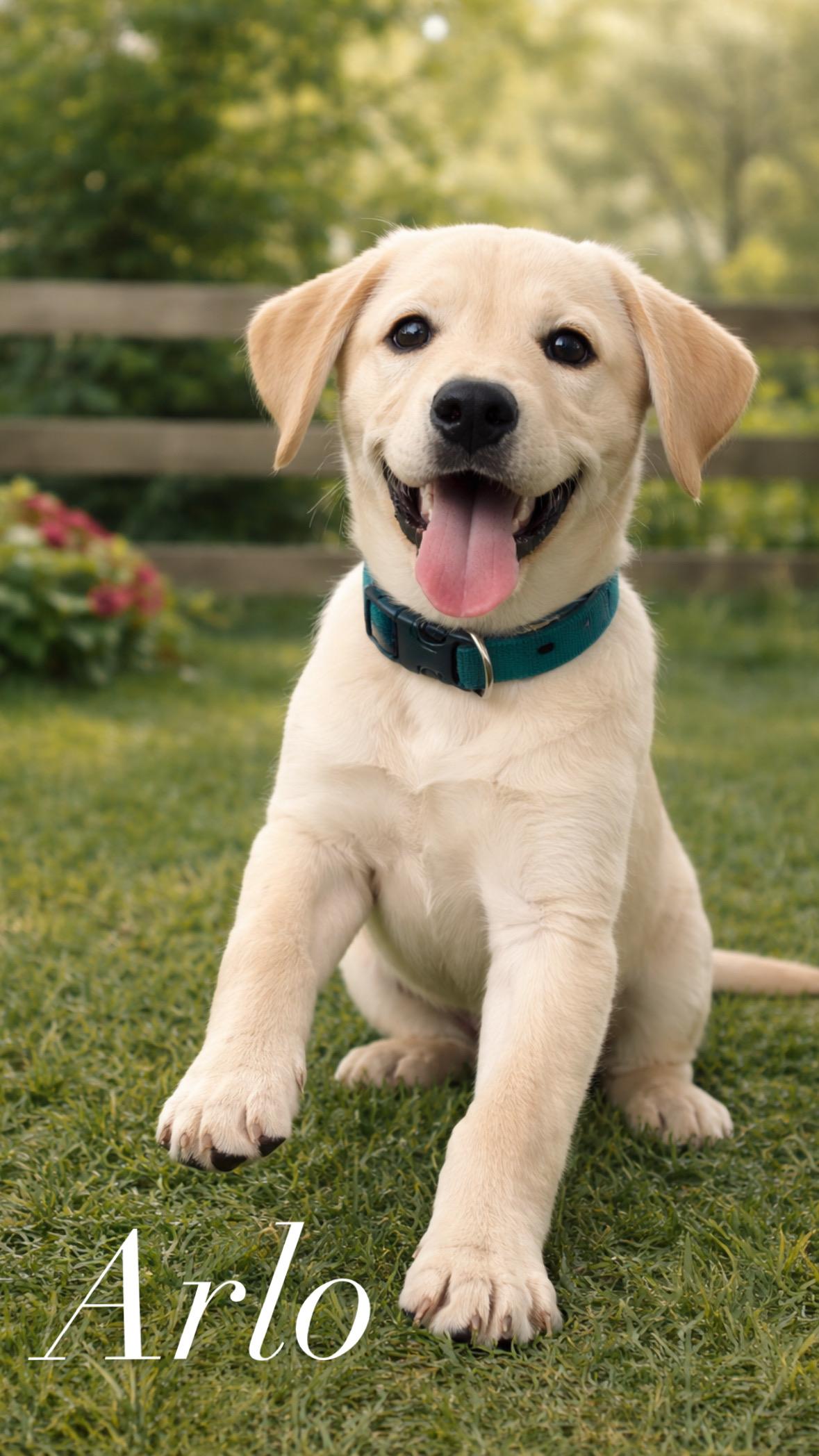 Arlo , Adoptable, Puppy Male Yellow Labrador Retriever.