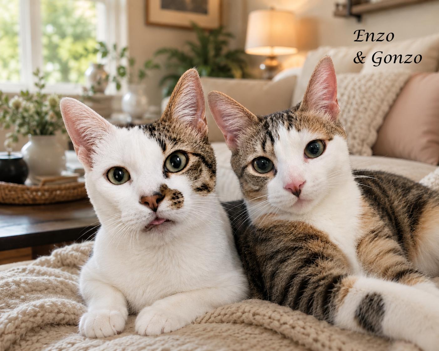 ENZO & GONZO-simply the best!, ADOPTABLE, Young Male Tabby.