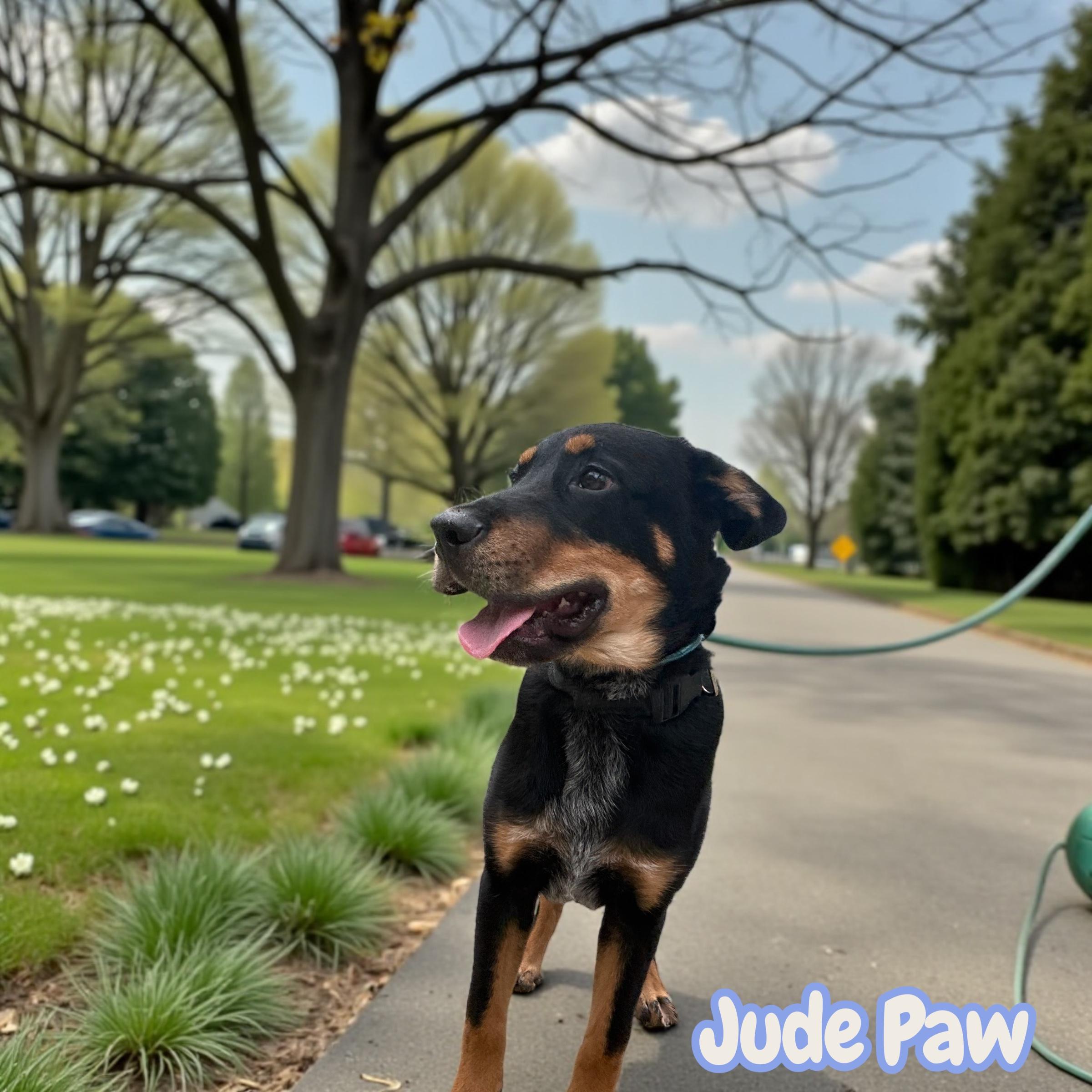 Jude Paw, adopted, Young Male Bernese Mountain Dog & Black Labrador Retriever.