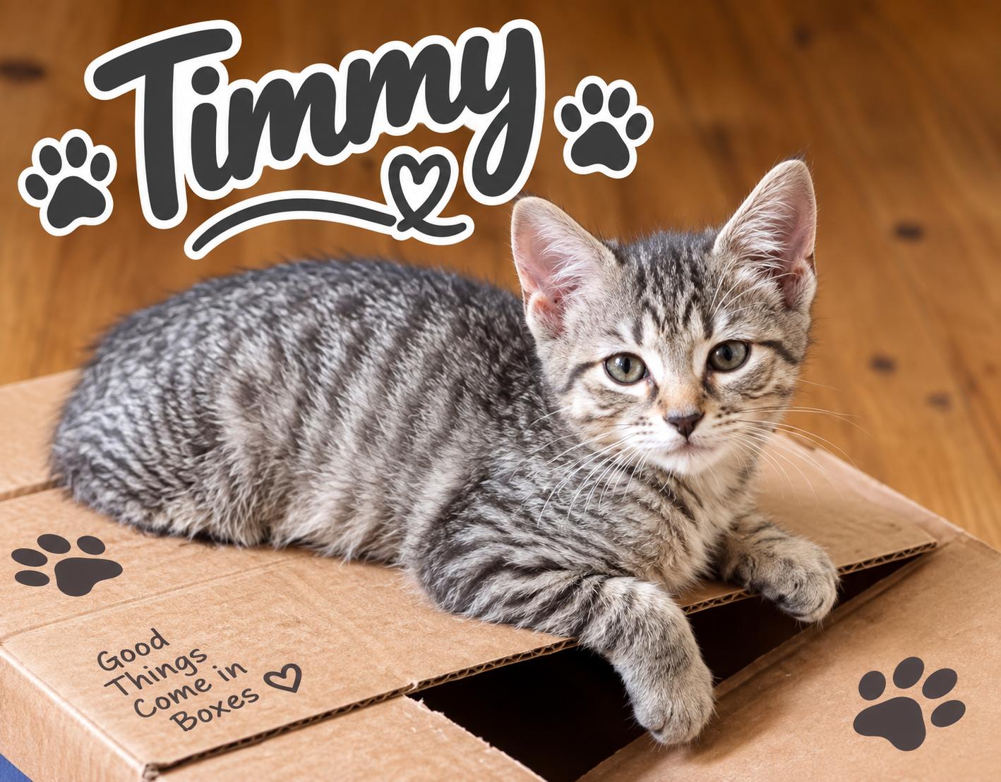 Timmy, Adopted, Kitten Male Domestic Short Hair.