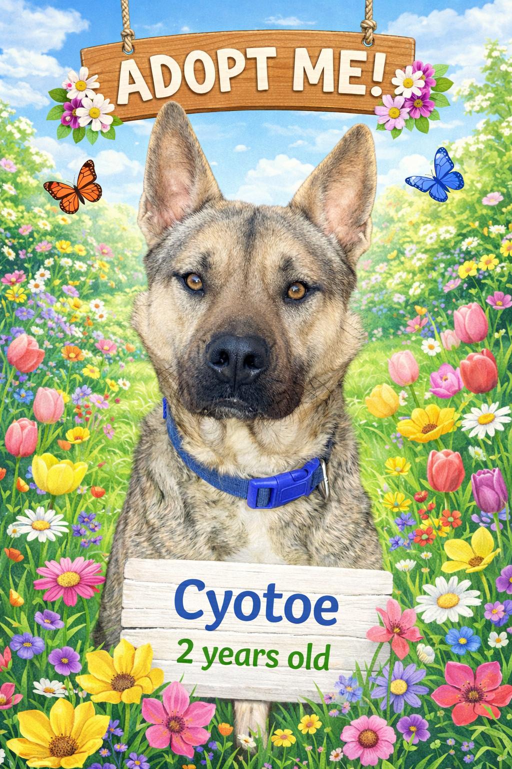 Enlarge coyote, a ADOPTABLE mixed breed in valley springs, CA image 1/6