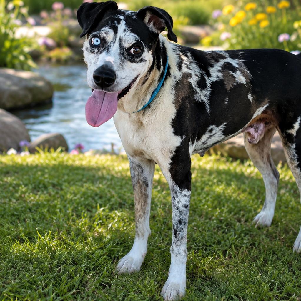 Bowie, Adoptable, Senior Male Catahoula Leopard Dog.