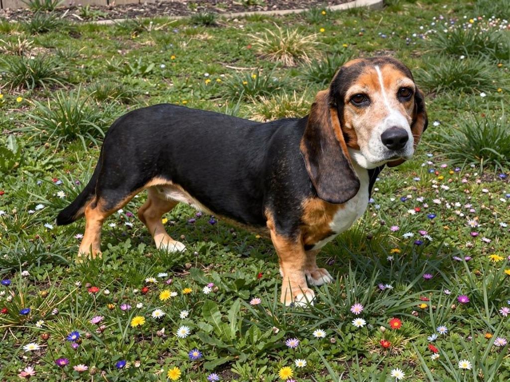 Holly, Adoptable, Adult Female Basset Hound & Mixed Breed.