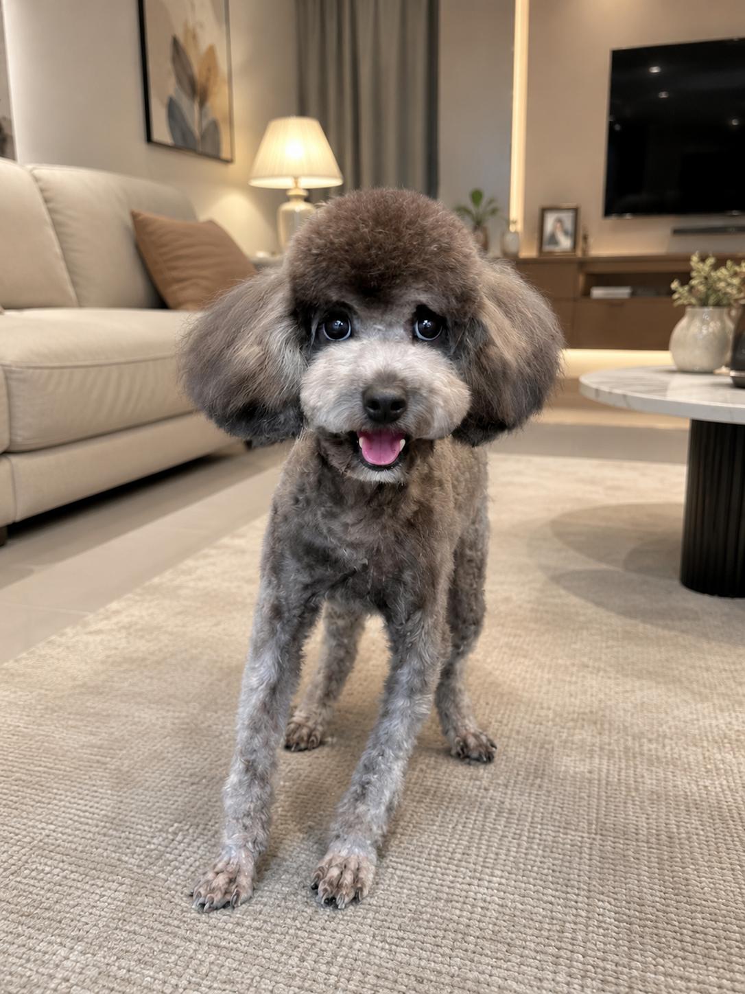 Mochi, adopted, Puppy Male Miniature Poodle.