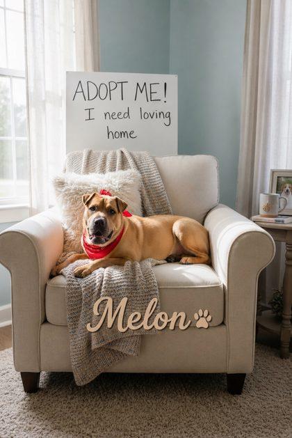 Melon, Adoptable, Young Male Shar-Pei & Shepherd.