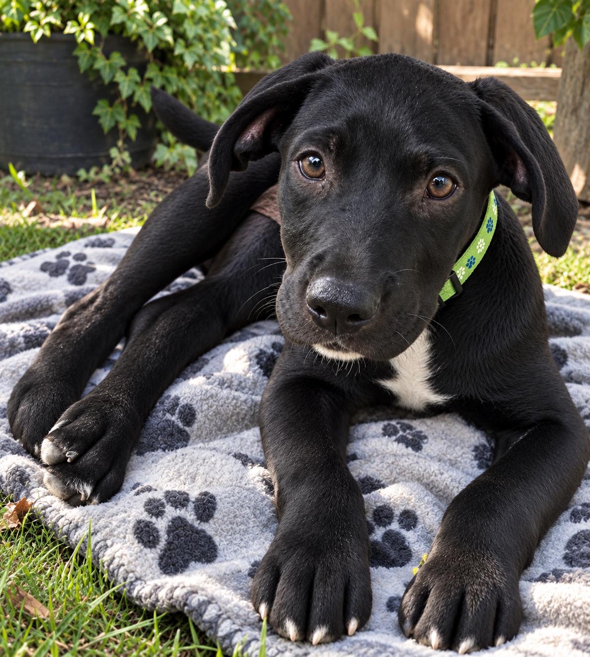 Tofa, Adopted, Puppy Female Labrador Retriever.