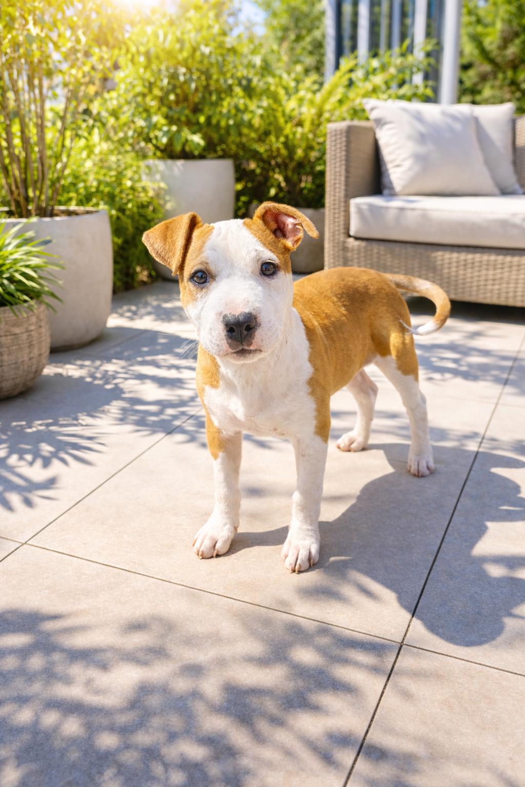 Milo, adopted, Puppy Male Bull Terrier.