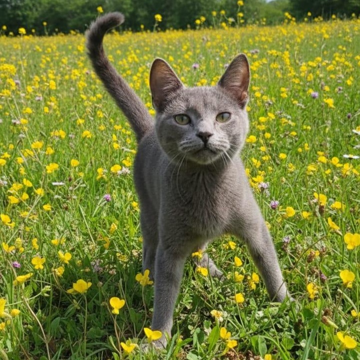 Kasimir, adopted, Young Male Russian Blue.