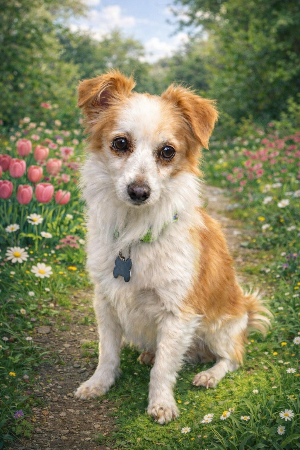 Augie, Adoptable, Adult Male Spaniel & Papillon.