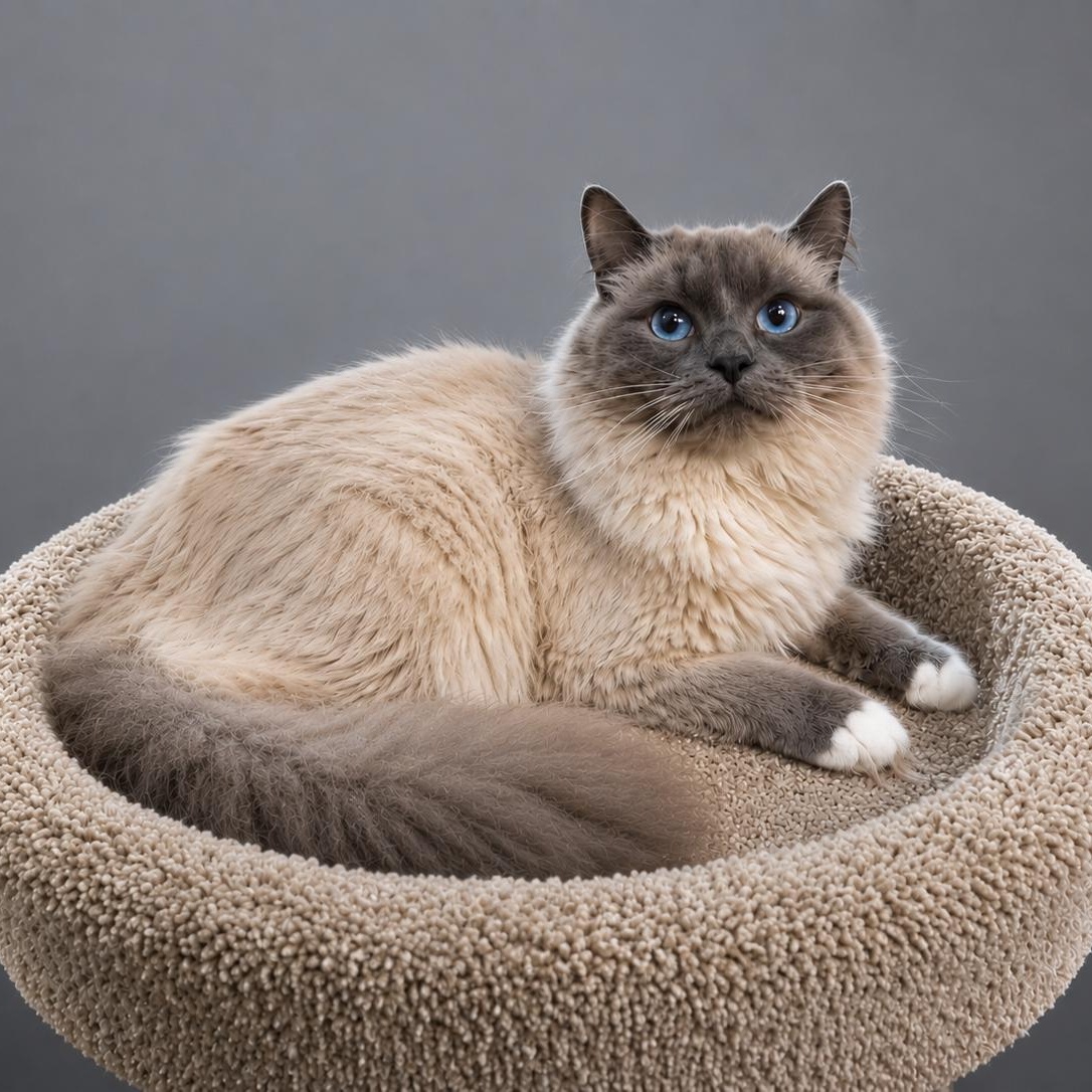 FLUFFERNUTTER, adopted, Young Male Ragdoll & Snowshoe.