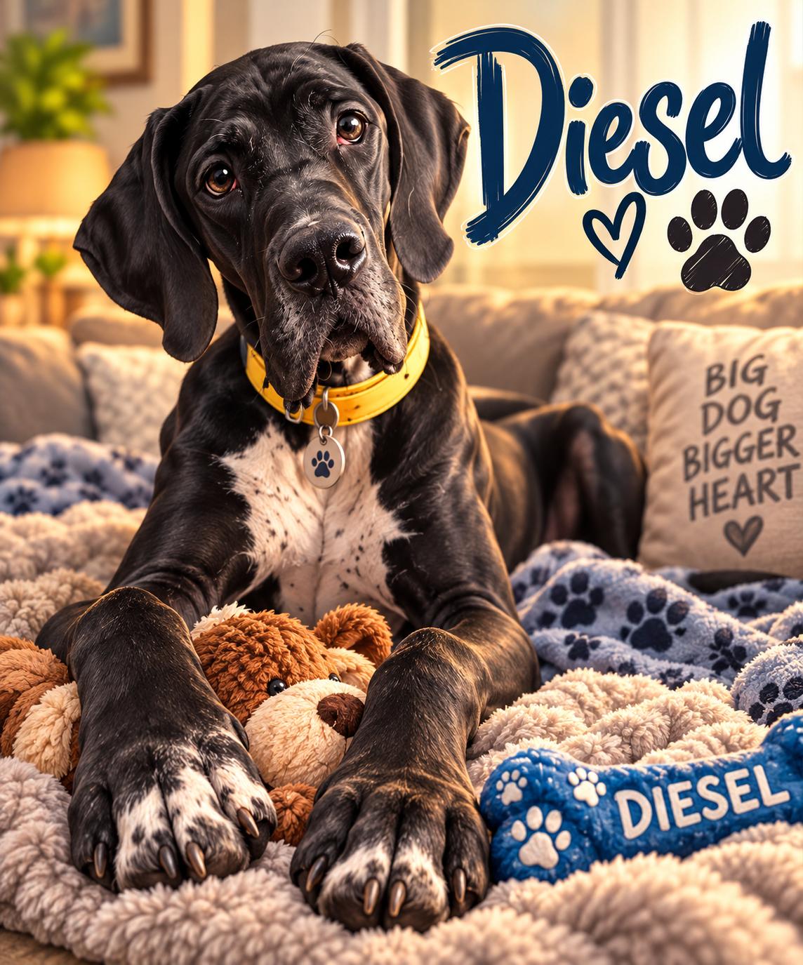 Diesel, Adoptable, Adult Male Great Dane.