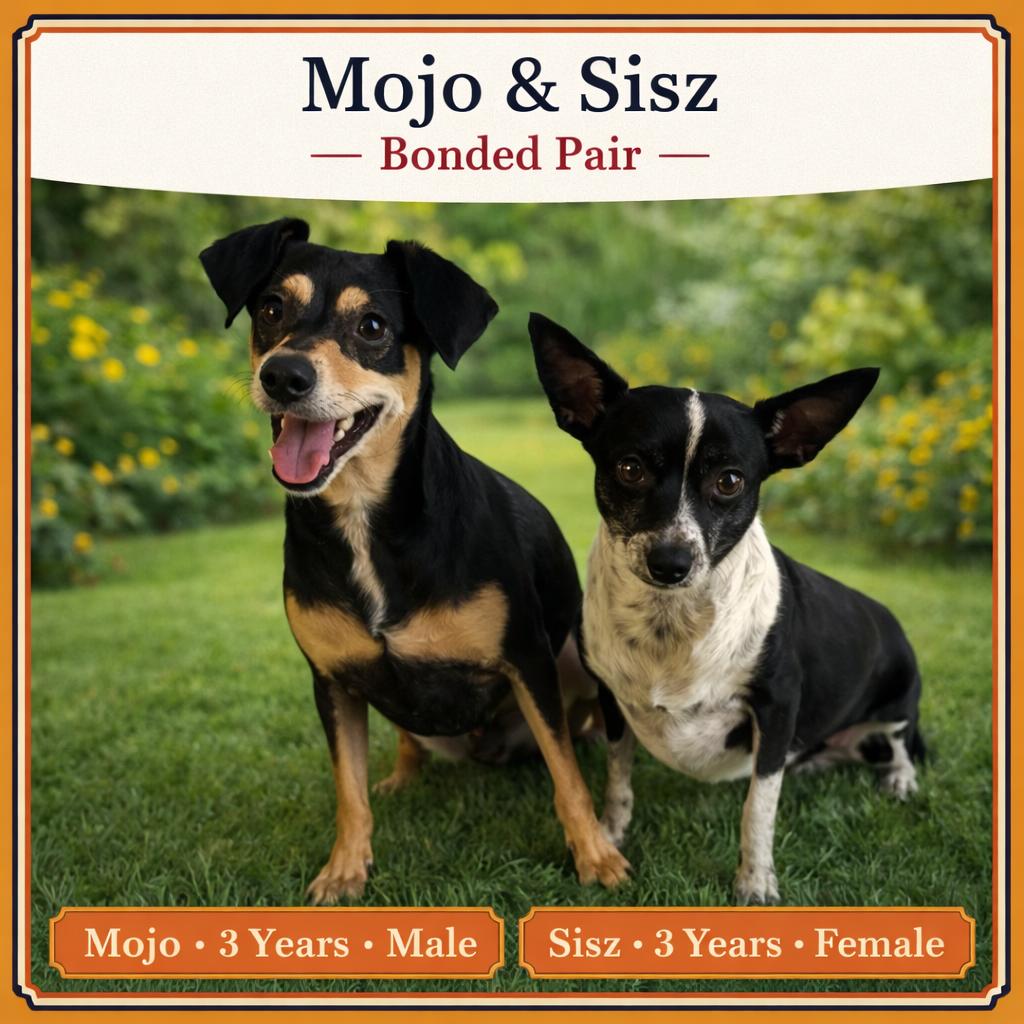 MOJO - MIN PINSCHER & SISZ -CHIHUAHUA – 3 YEAR OLD BONDED PAIR @ PETCO ON 03/07 - 11AM-2PM, ADOPTABLE, Adult Female Miniature Pinscher.