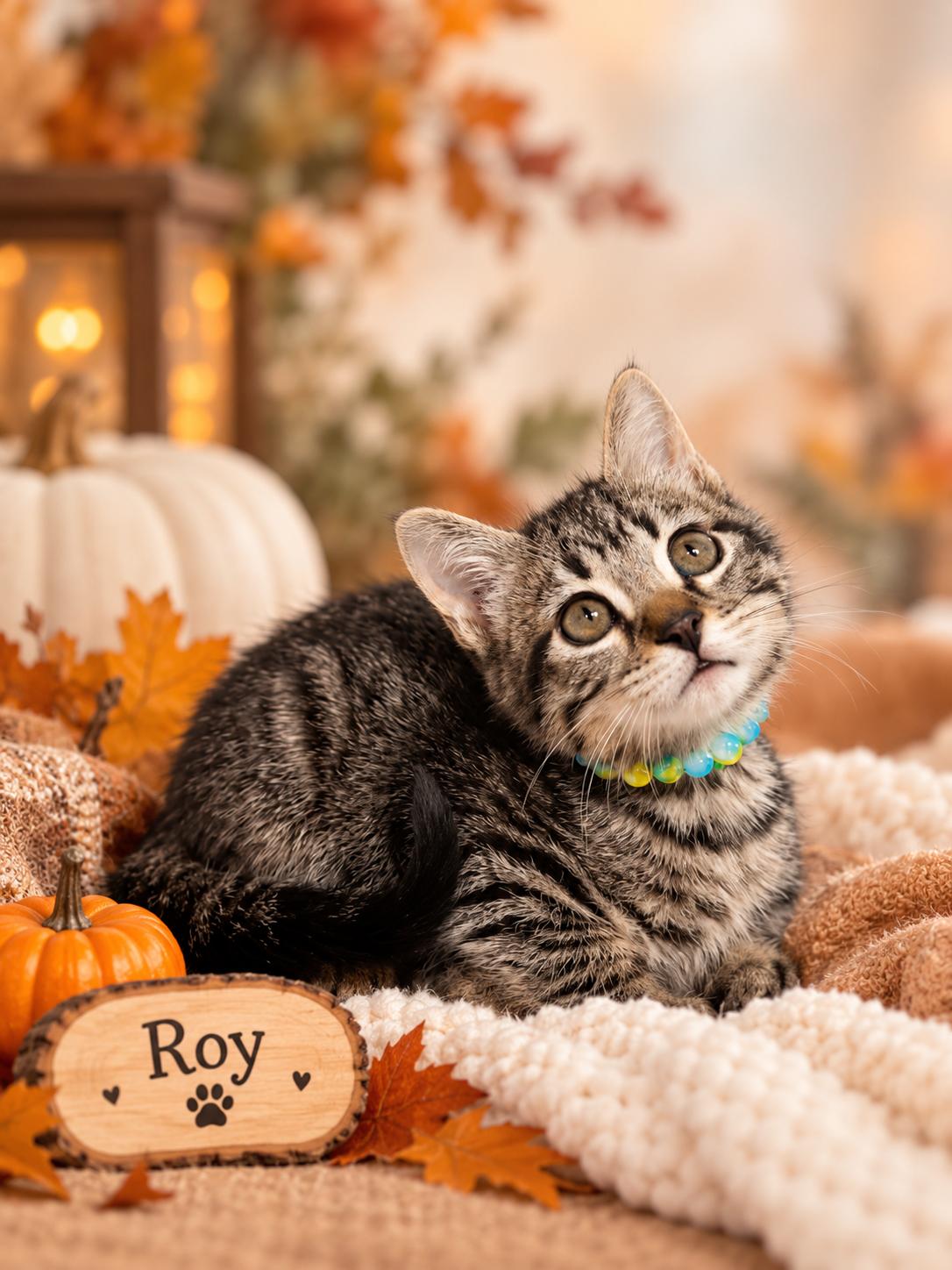 Roy, Adoptable, Kitten Male Tabby.