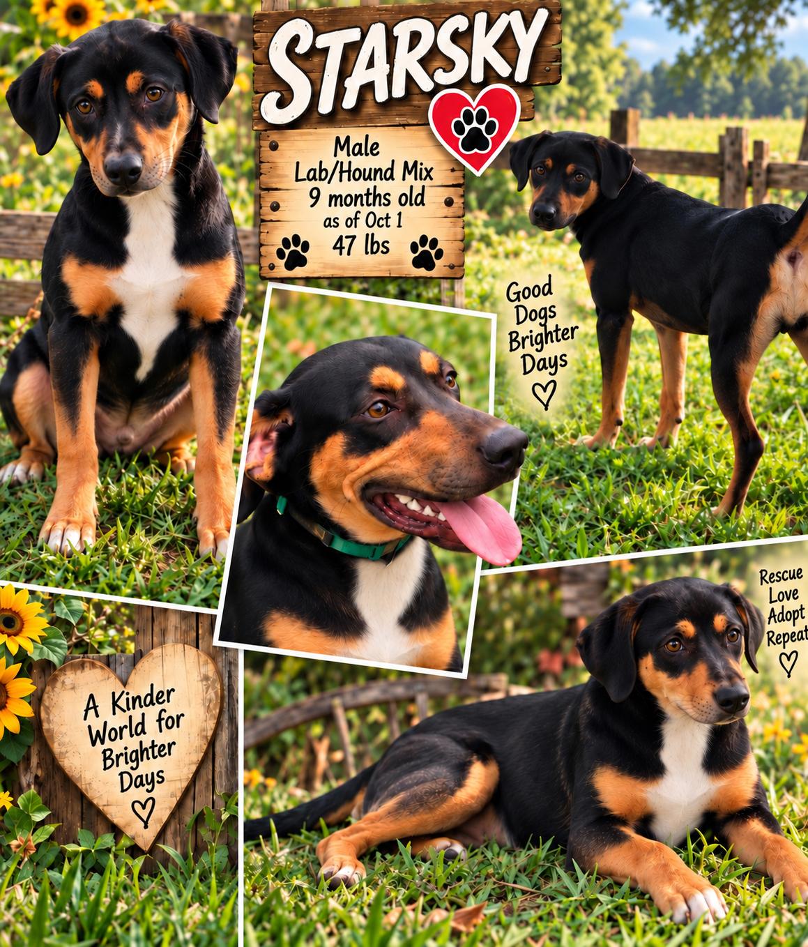 STARSKY, Adoptable, Young Male Labrador Retriever & Beagle.