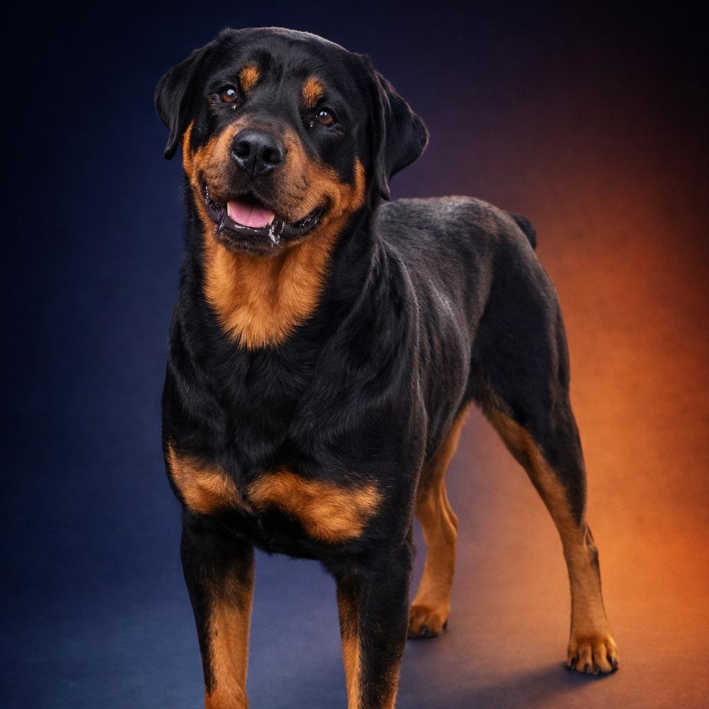 Genevieve, adopted, Adult Female Rottweiler.