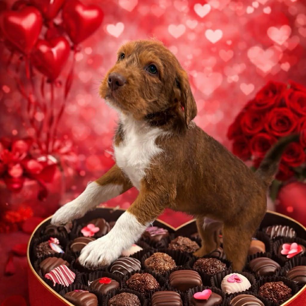Hershey , adopted, Puppy Male Bernadoodle & Mixed Breed.