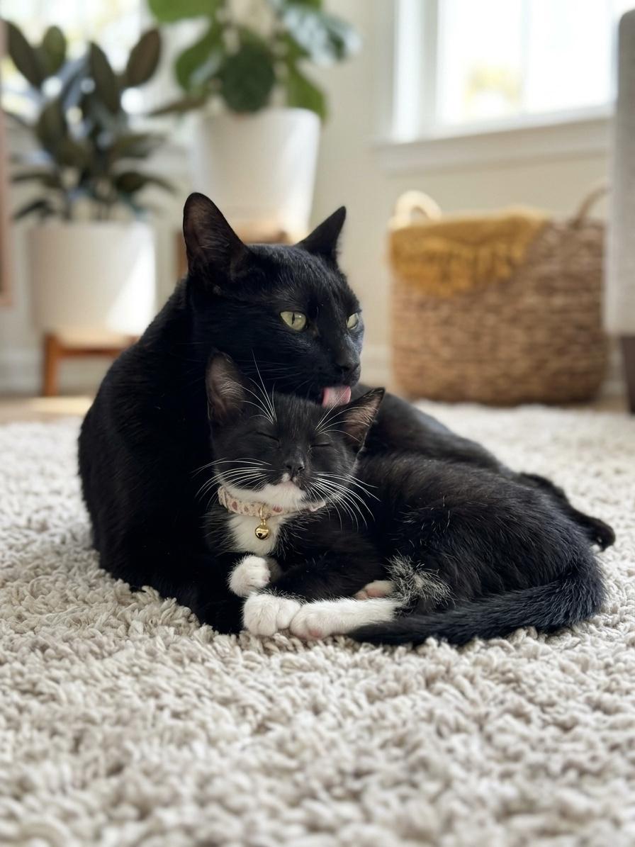 Kali(bonded with her kitten pebbles), a ADOPTABLE Domestic Short Hair in Charlotte, NC image 2/6