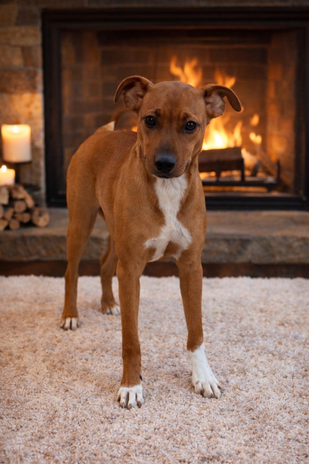 Sunny, ADOPTABLE, Puppy Female Black Mouth Cur & Feist.