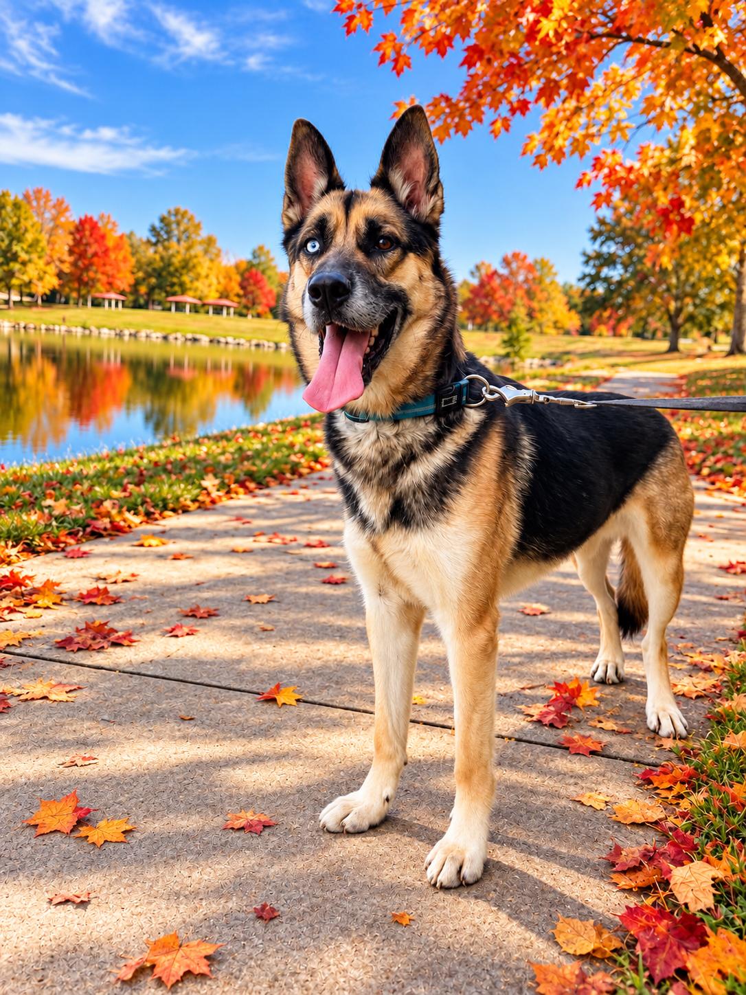 Kuzu, Adoptable, Adult Male German Shepherd Dog & Siberian Husky.