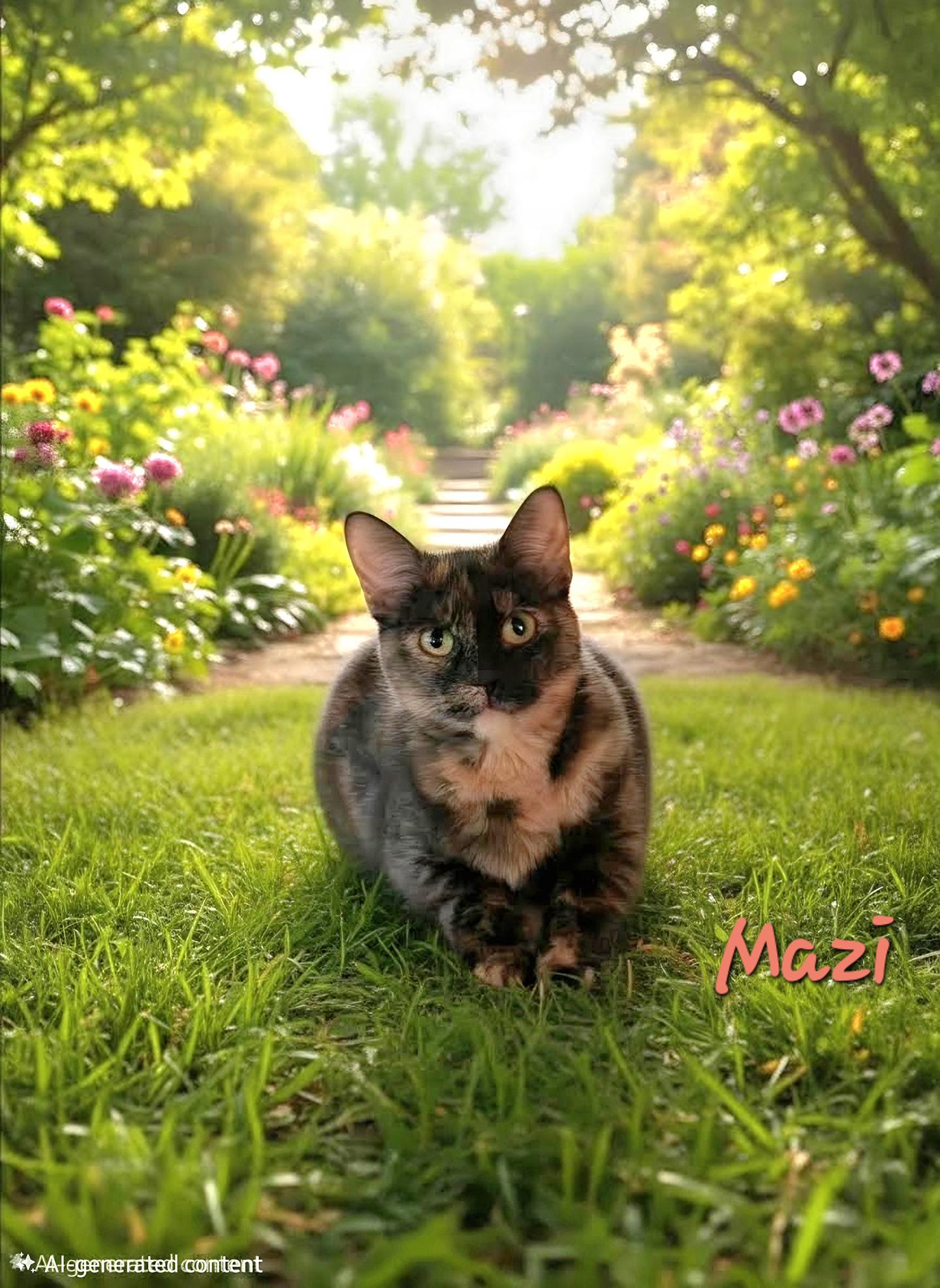 Mazi, Adopted, Young Female Domestic Short Hair.