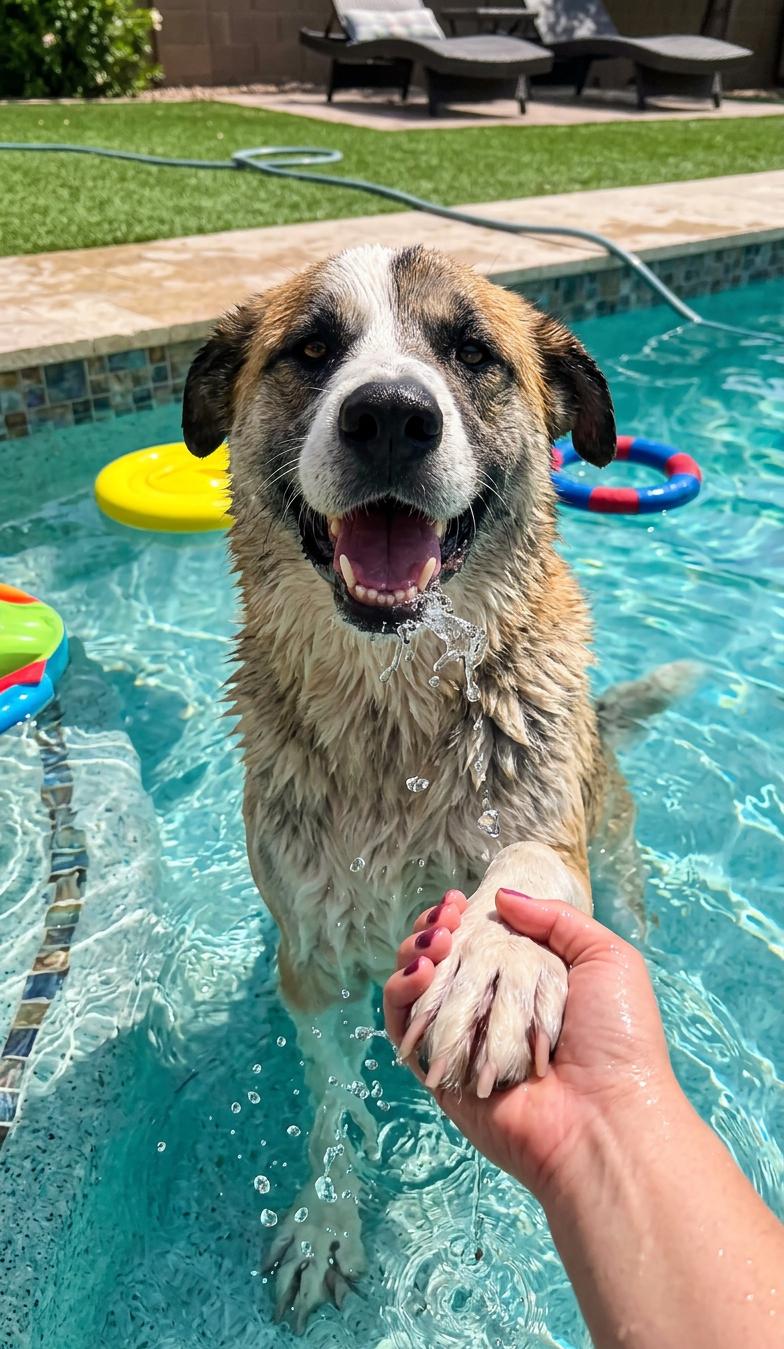 Rambo, ADOPTABLE, Adult Male Shepherd & Saint Bernard.