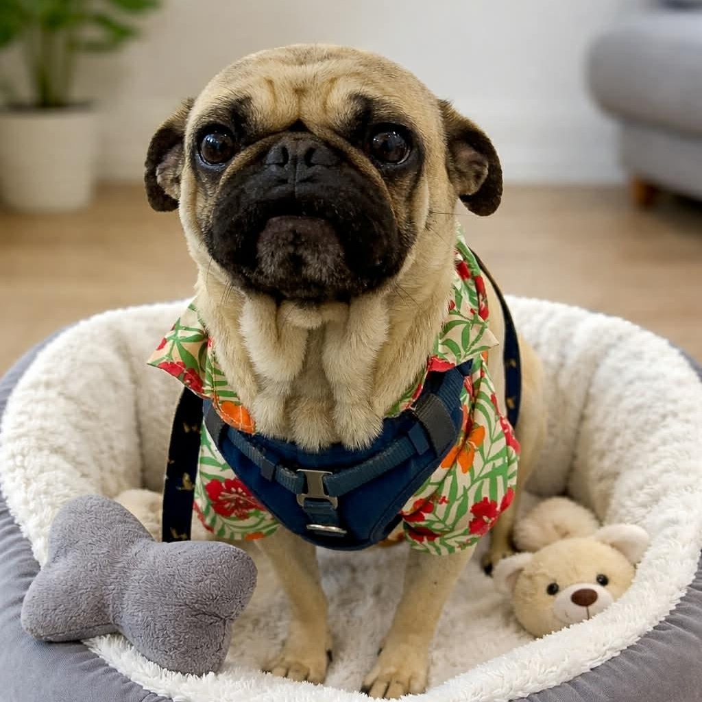 Stuart , adopted, Young Male Pug.