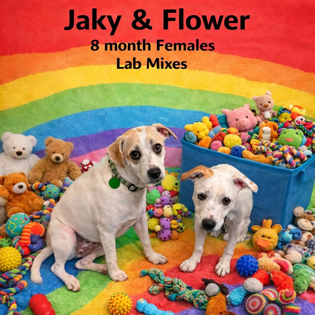 Enlarge JAKY & FLOWER  – 8 MONTH FEMALE LABRADORS , a Adoptable Labrador Retriever in Mesa, AZ image 1/1