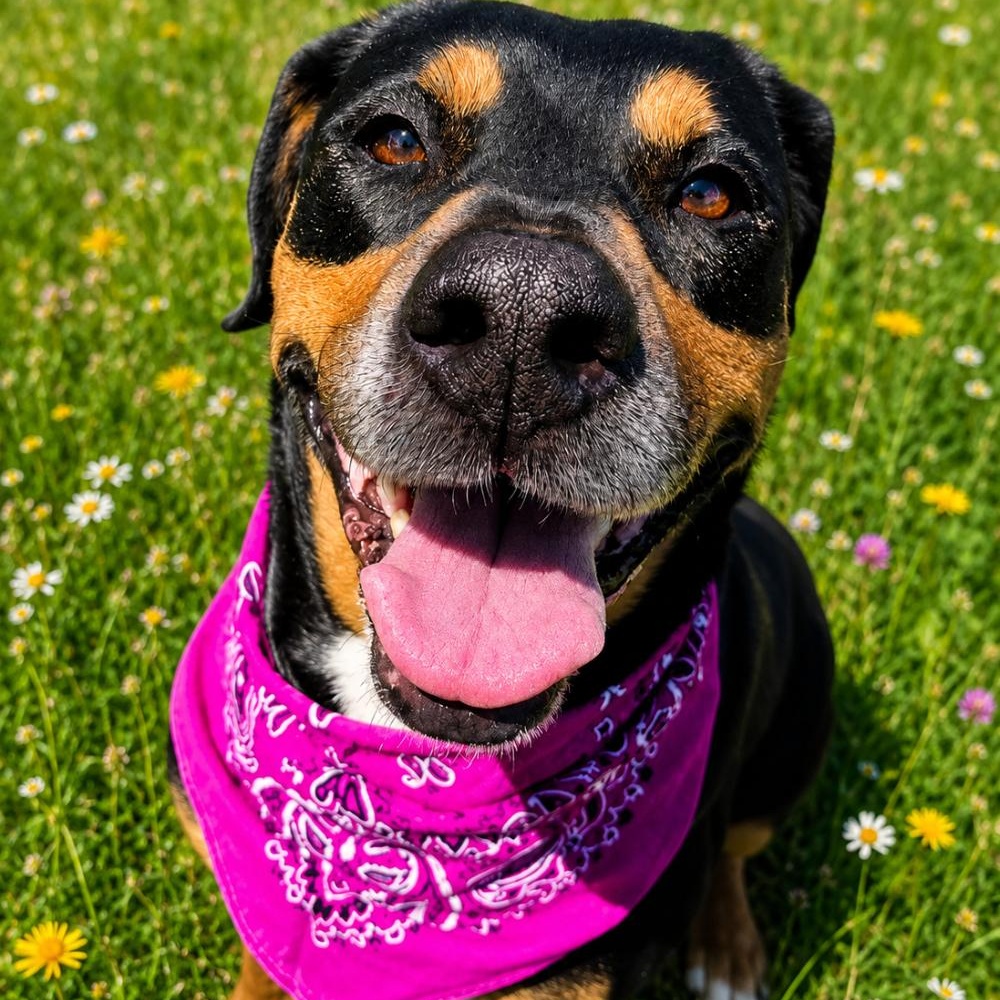 Daisy, ADOPTABLE, Adult Female Border Collie & Mastiff.