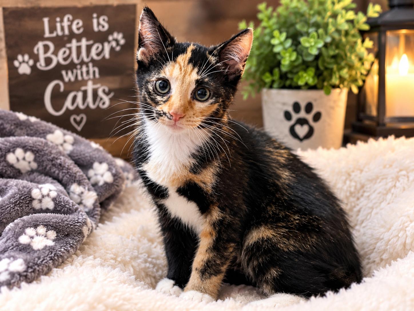 Misty (Lisa-Fostered in TN), Adopted, Kitten Female Tortoiseshell.