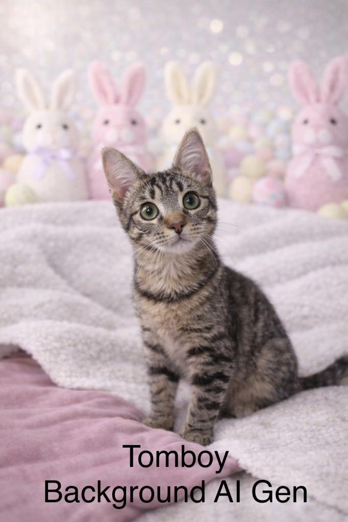 Tomboy, Adopted, Kitten Male Domestic Short Hair.