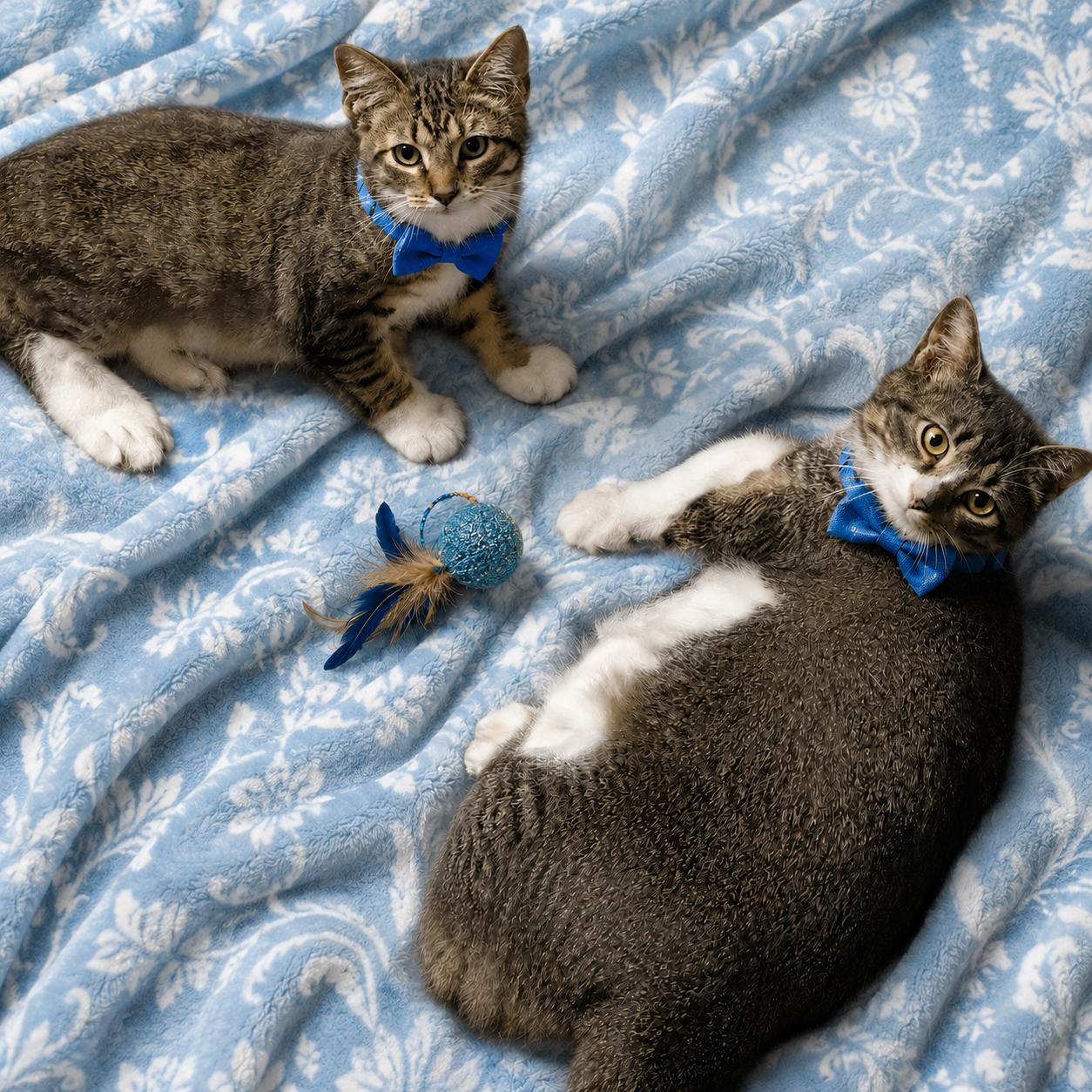 Harper and Schwarber, Adoptable, Young Male Domestic Short Hair & Tabby.