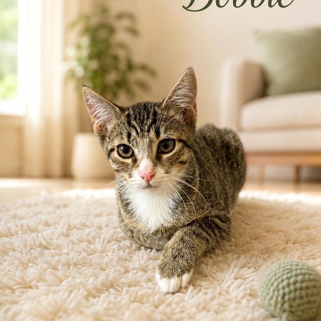 Bobbie, Adoptable, Kitten Male Tabby.
