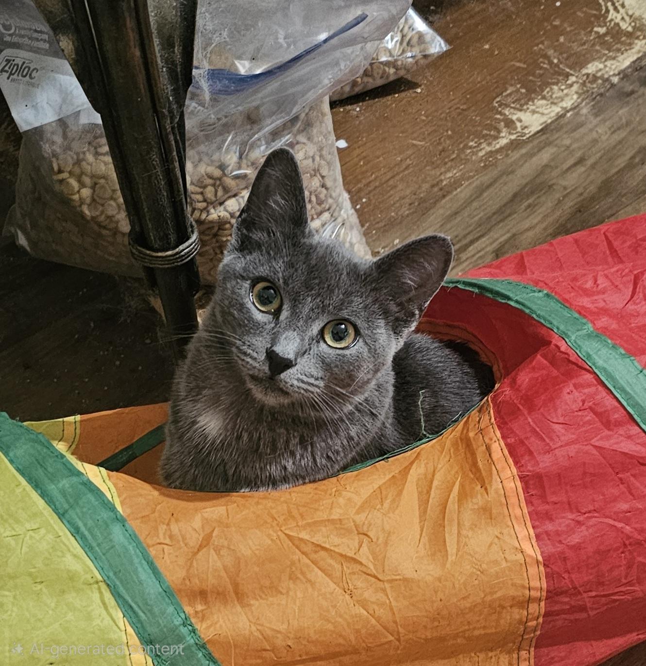Grace, adopted, Young Female Russian Blue.