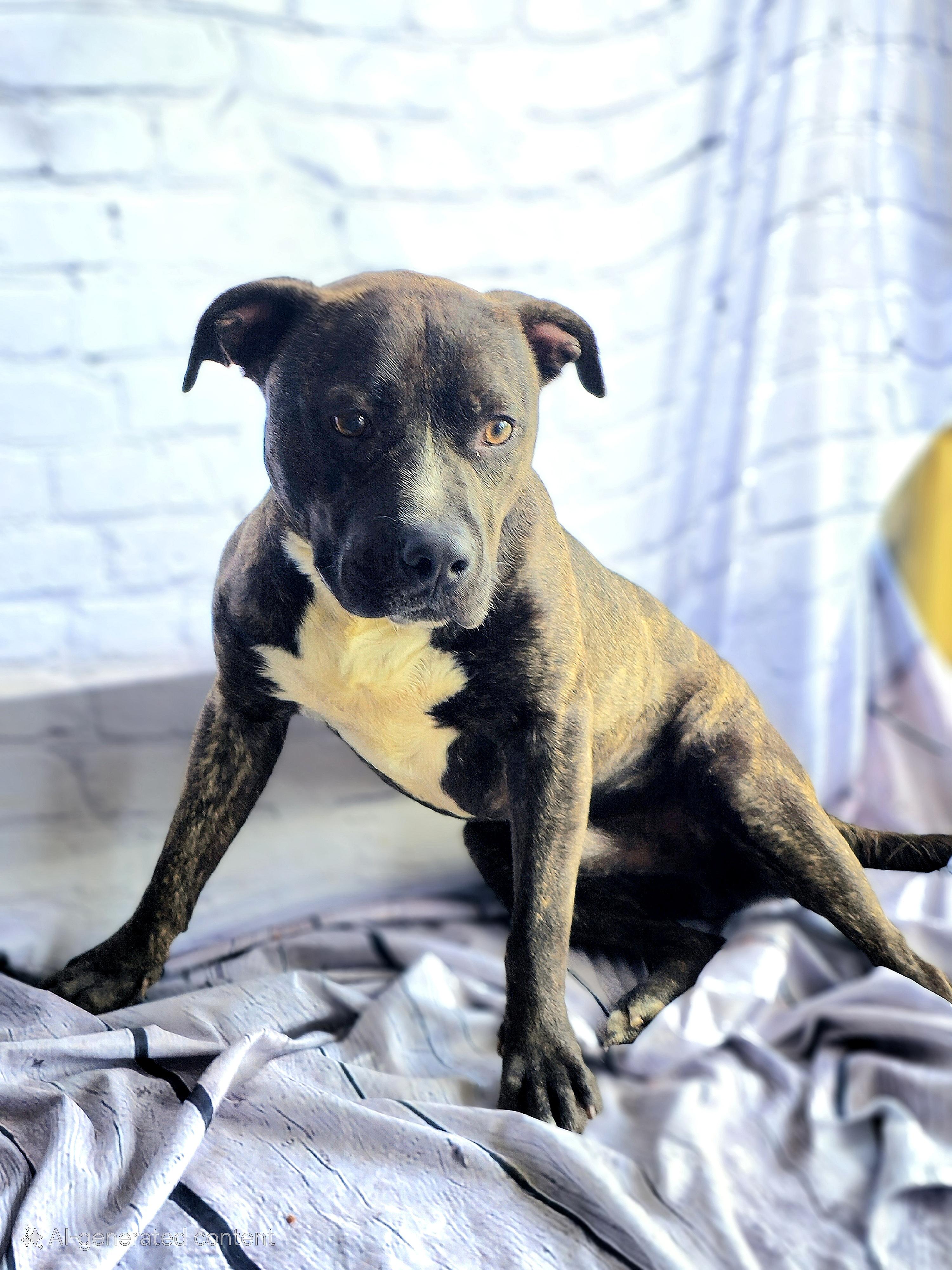KENT - Adorable Affectionate Playful Boy, Beautiful Golden Brindle coat, Adoptable, Young Male American Bully.