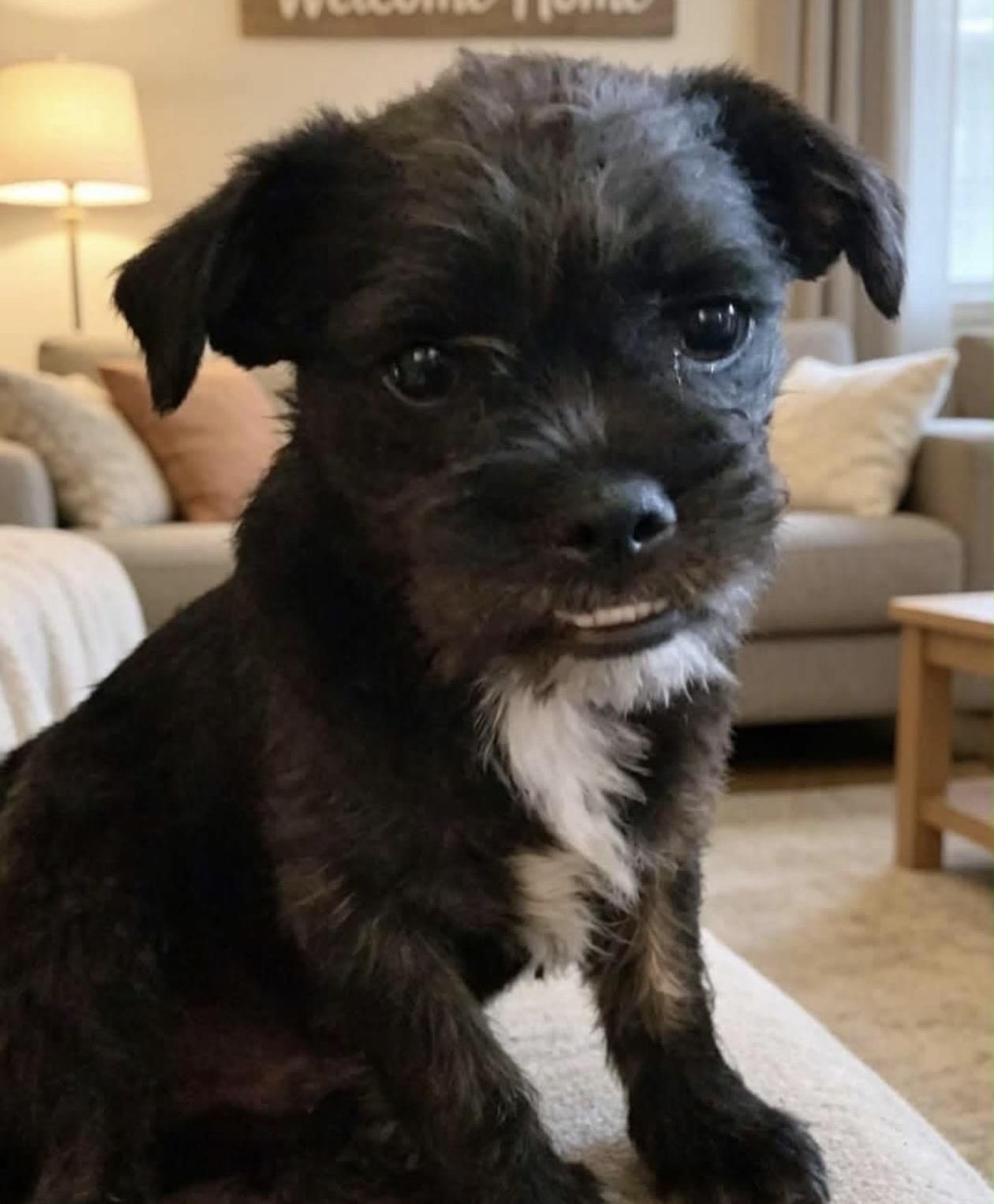 Chase, adopted, Puppy Male Wirehaired Terrier.