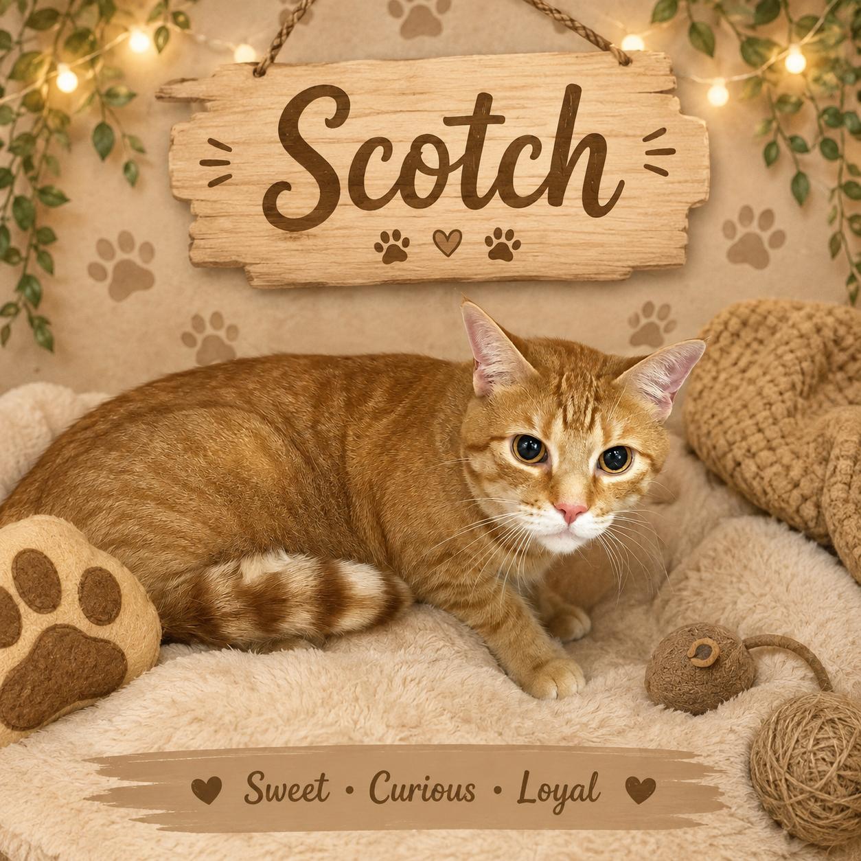 Scotch, ADOPTABLE, Adult Male Domestic Short Hair.