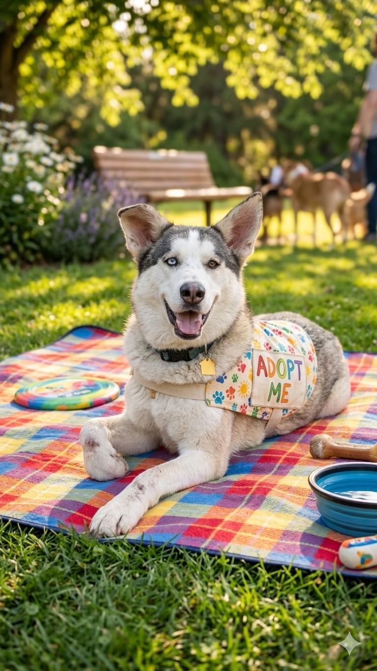 Rio, ADOPTABLE, Young Male Husky & Shepherd.