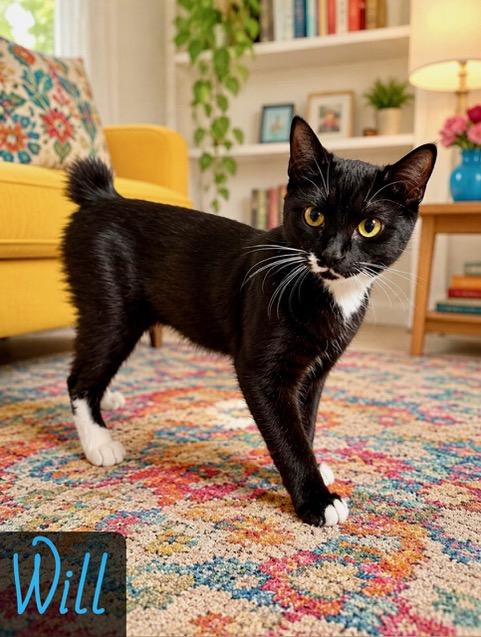 Will, adopted, Young Male Domestic Short Hair.