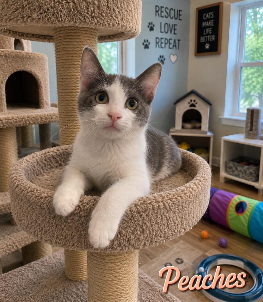 Peaches, Adoptable, Kitten Female Domestic Short Hair.