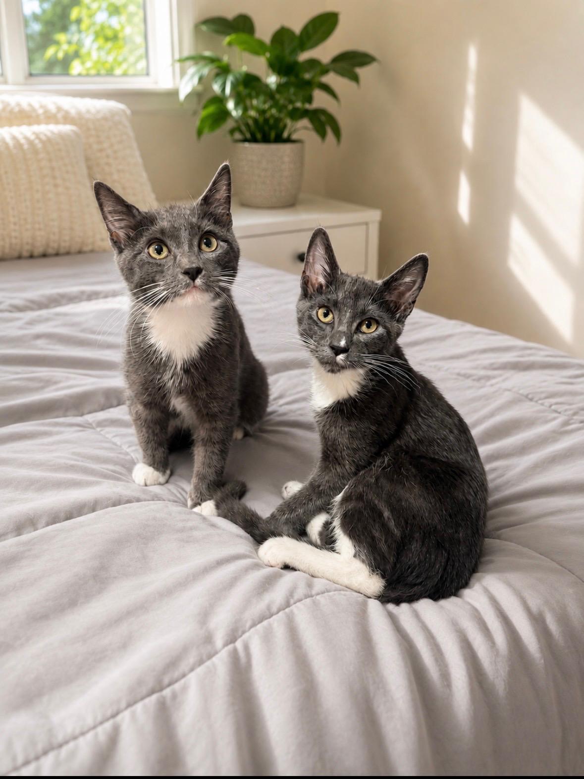 Enlarge Rumi and Jinu - Bonded Pair, a Adoptable Domestic Short Hair in Eden Prairie, MN image 1/1