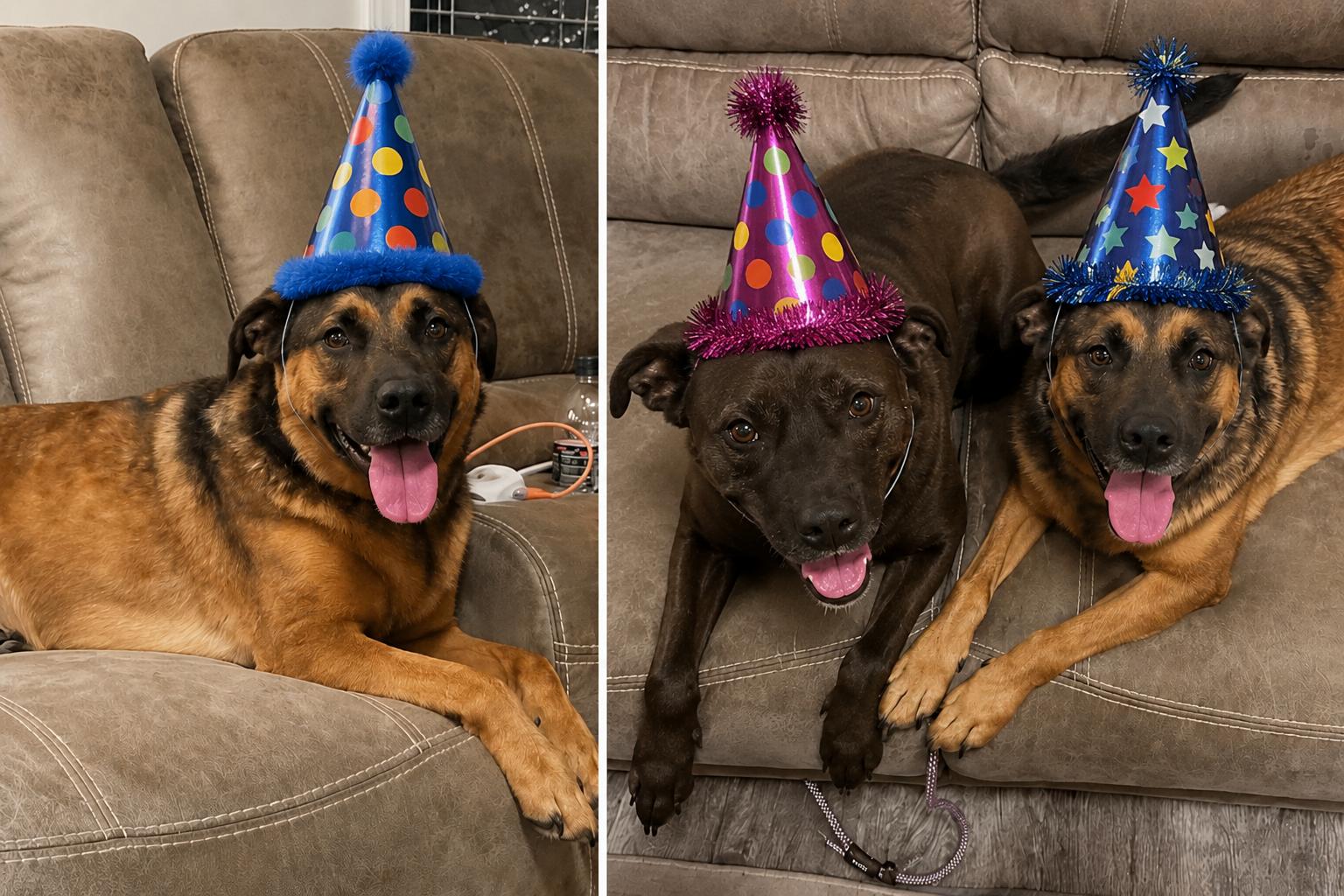 Holly & Polly- the perfect pair, Adoptable, Adult Female German Shepherd Dog & Black Labrador Retriever.