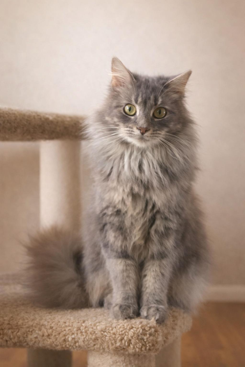 Persephone, ADOPTABLE, Young Female Domestic Long Hair.
