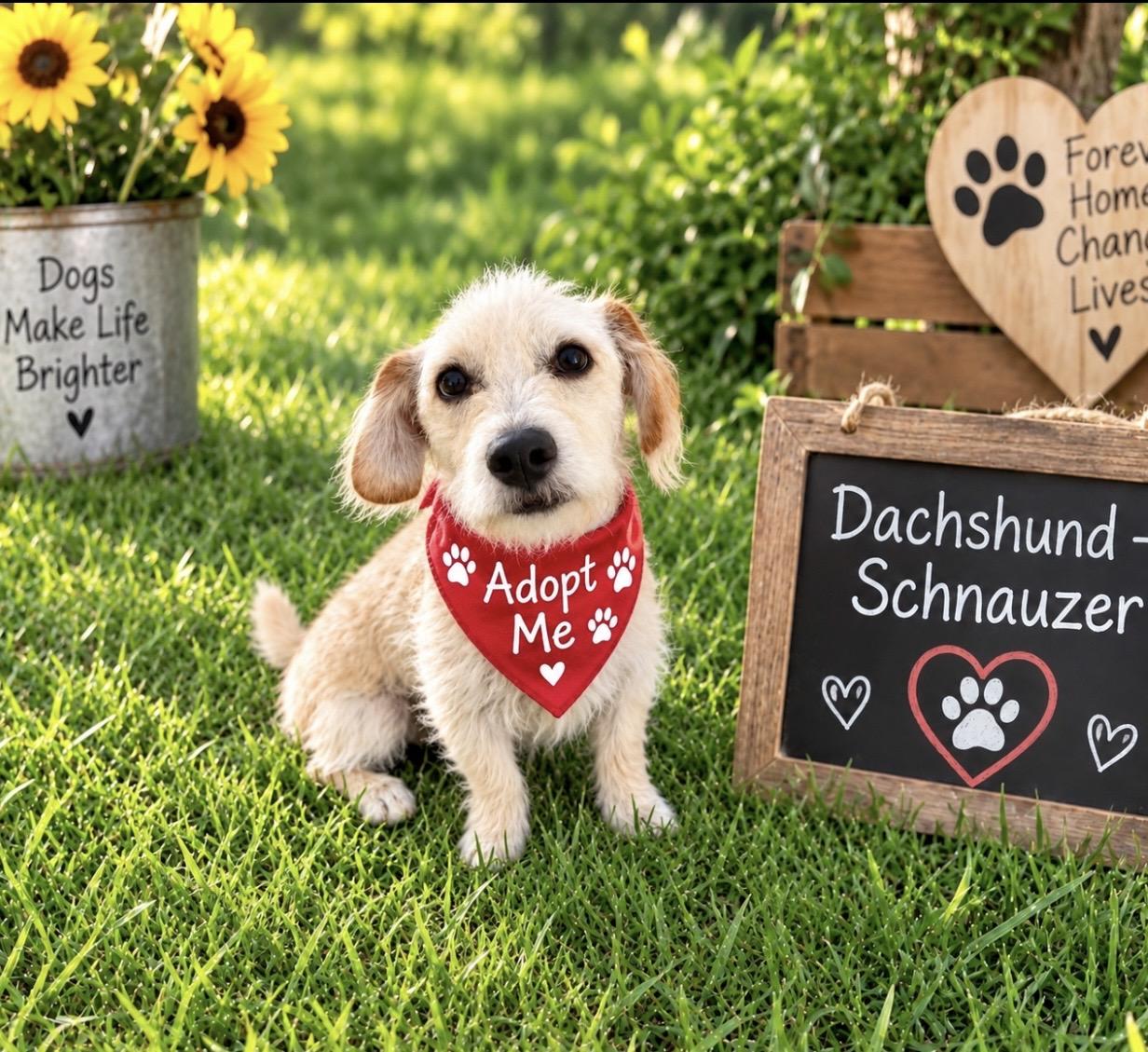 Pauly - The Sweetie Pie, Adoptable, Adult Male Dachshund (Long Haired) & Miniature Schnauzer.