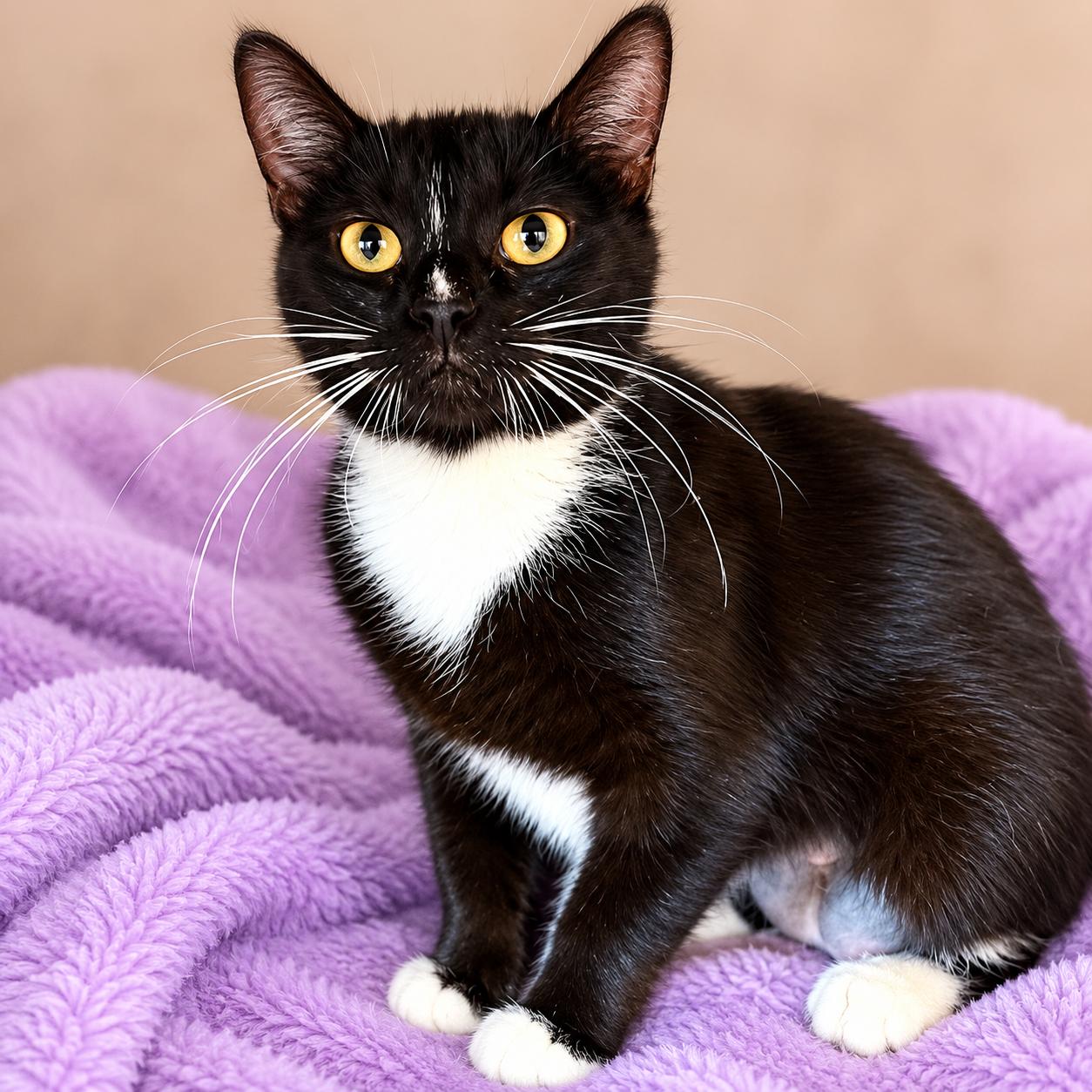 Hadley, ADOPTABLE, Young Female Domestic Short Hair & Tuxedo.