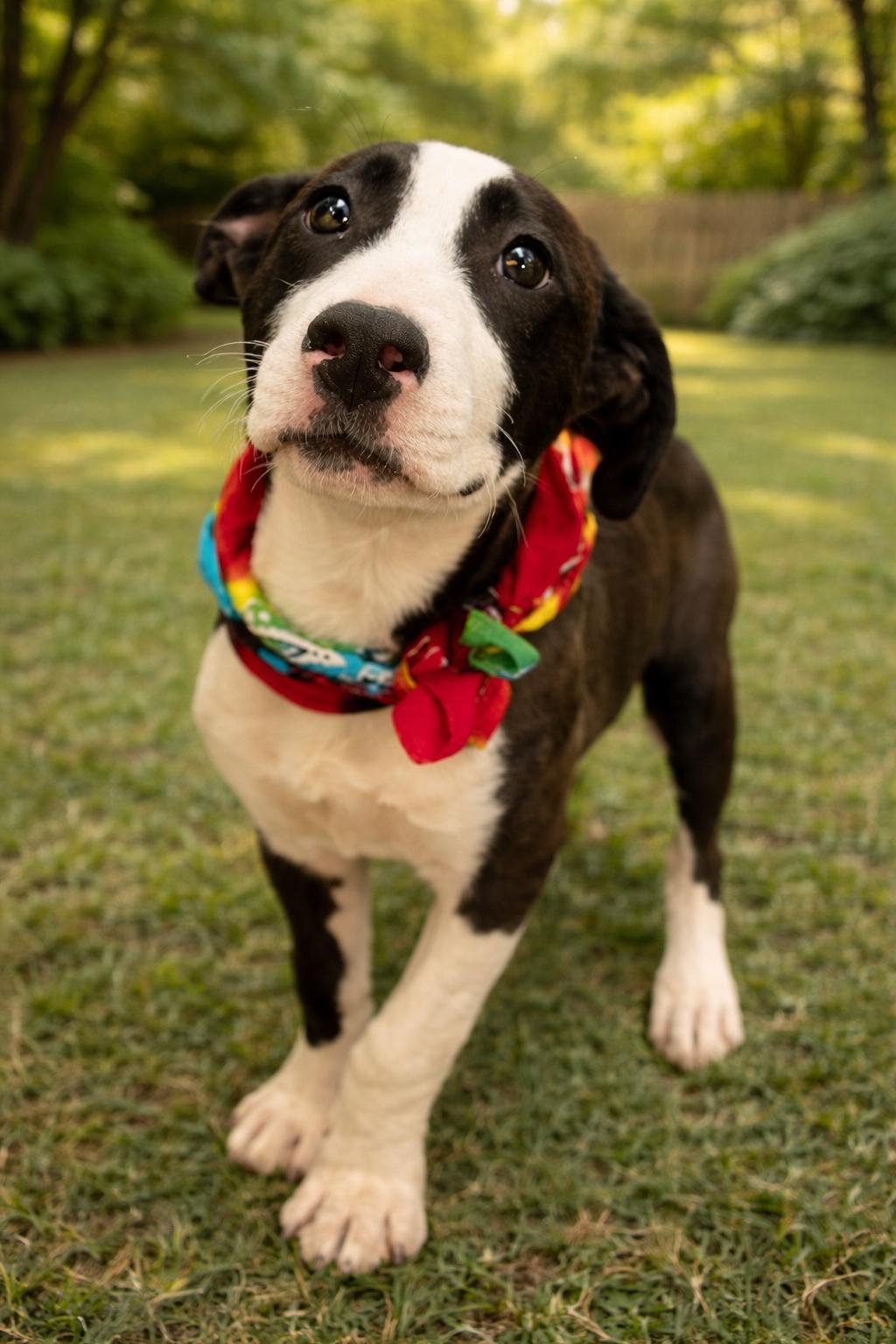 Biscuit, Adoptable, Puppy Male Black Mouth Cur.