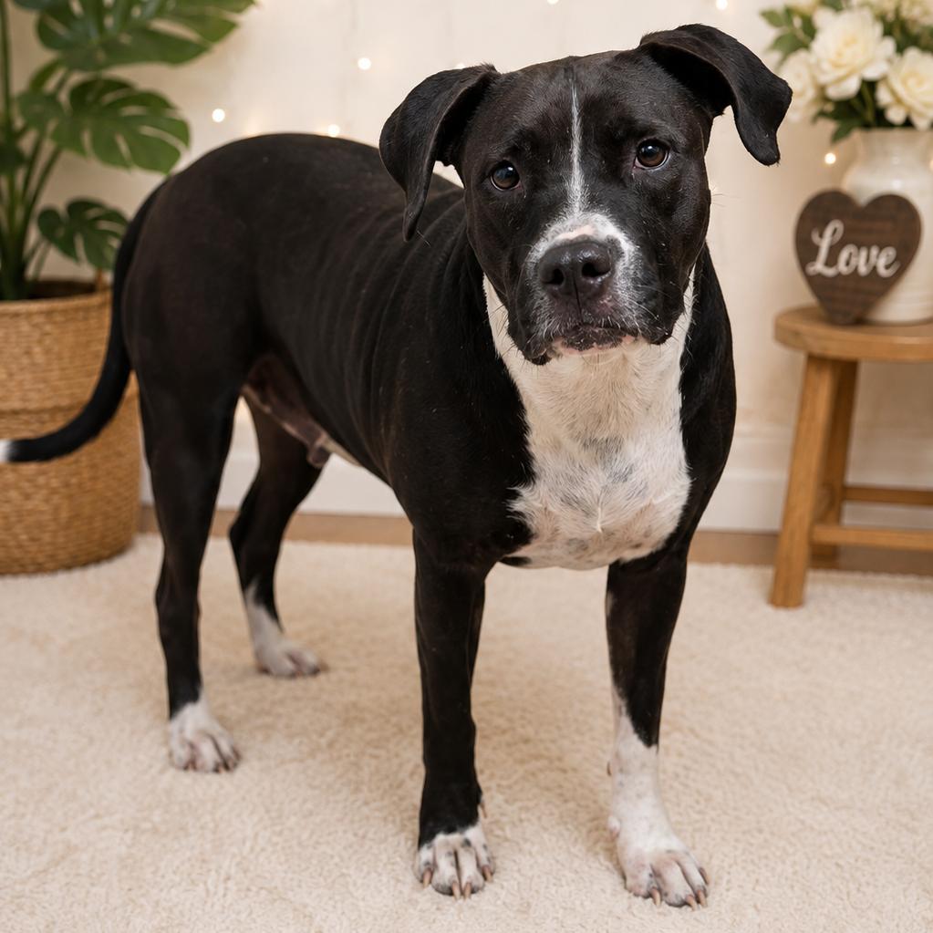 Tia, Adoptable, Adult Female English Bulldog & Mixed Breed.
