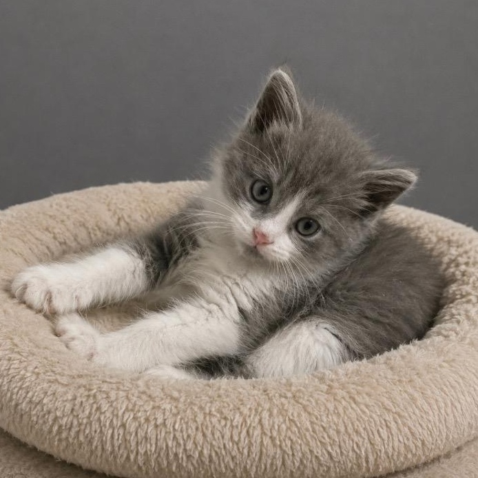 Harvey, adopted, Kitten Male Domestic Medium Hair & Tabby.