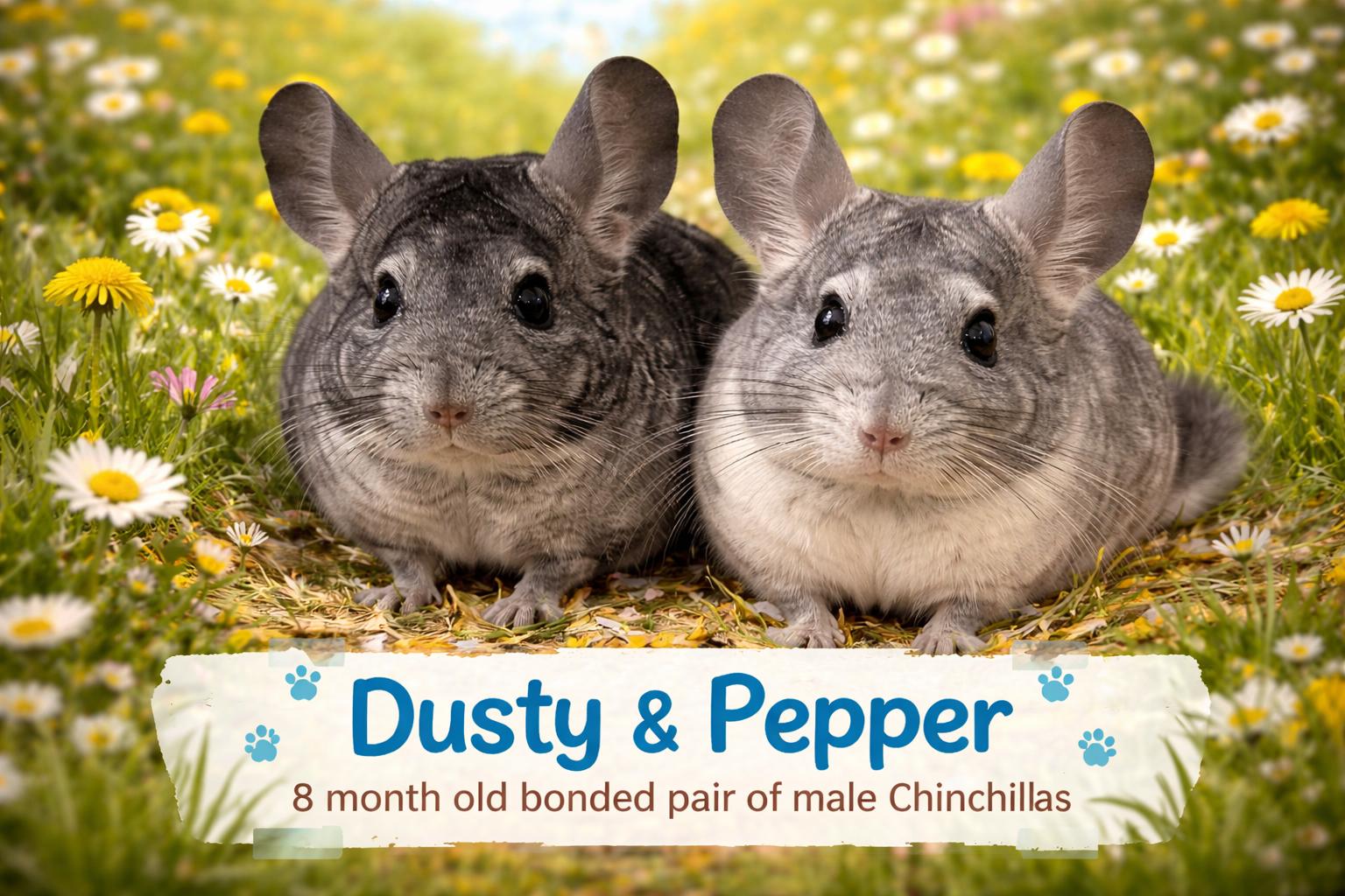 Enlarge Dusty & Pepper *BONDED PAIR*, a ADOPTABLE Chinchilla in Caledon, ON image 1/6