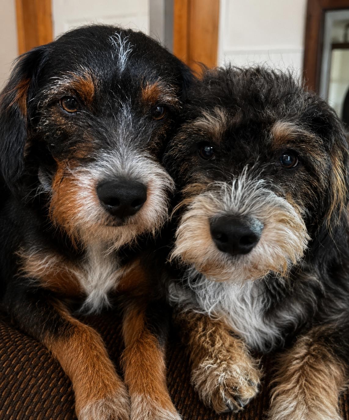Hudson & Hunter, ADOPTABLE, Young Male Aussiedoodle.