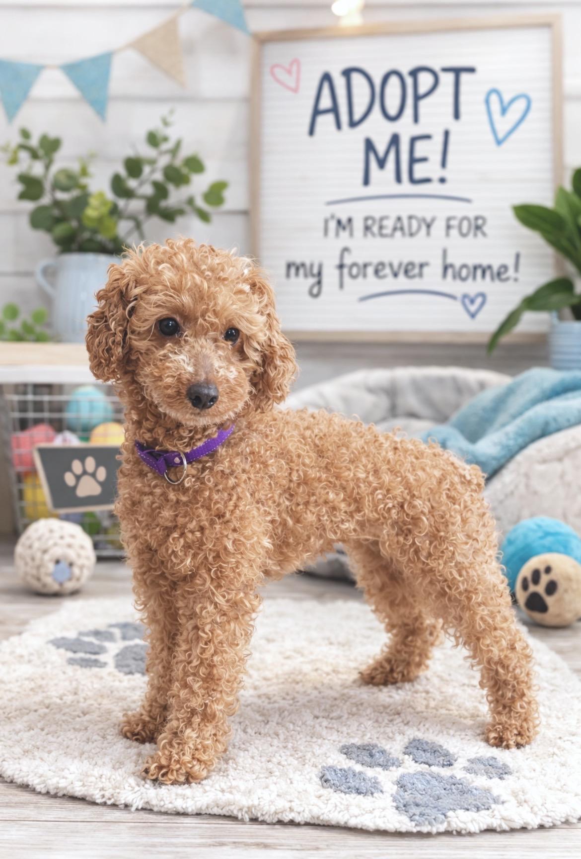 Roxy, adopted, Adult Female Miniature Poodle.